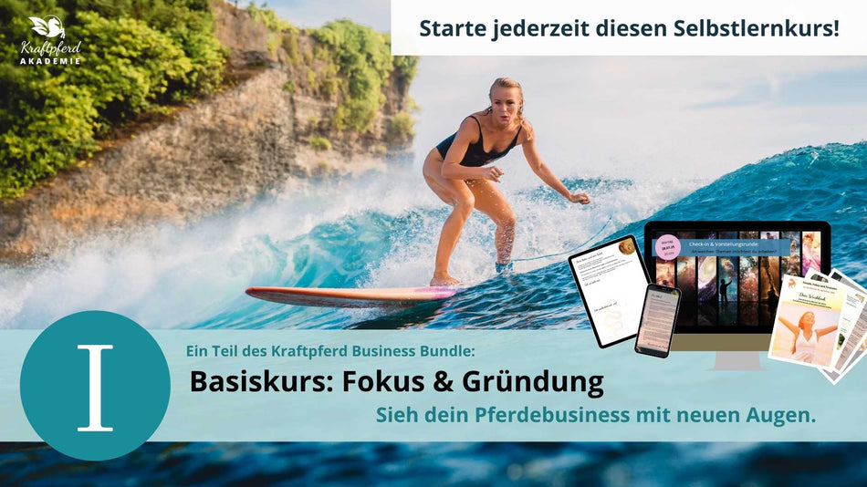 Business Bundle-Basiskurs:  Fokus & Gründung als Selbstlernkurs (Einstieg jederzeit)