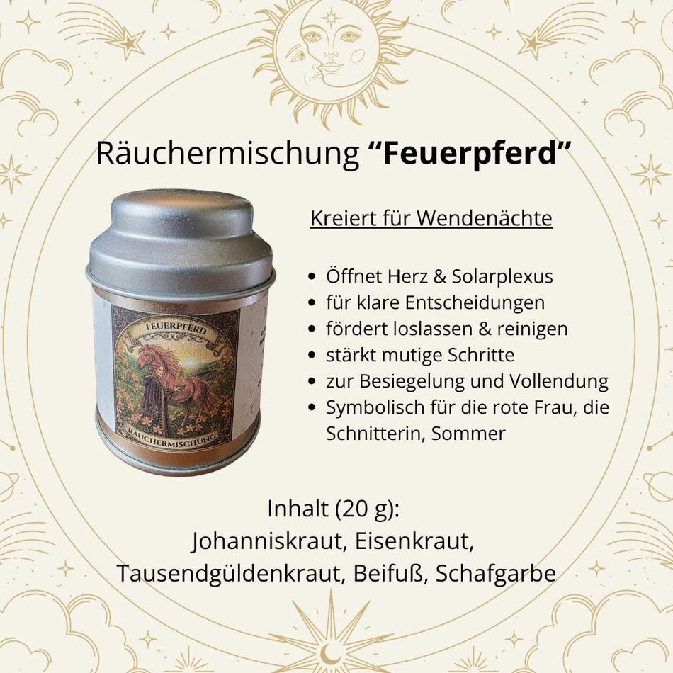 Räuchermischung "Feuerpferd" - 20 g in Schmuckdose