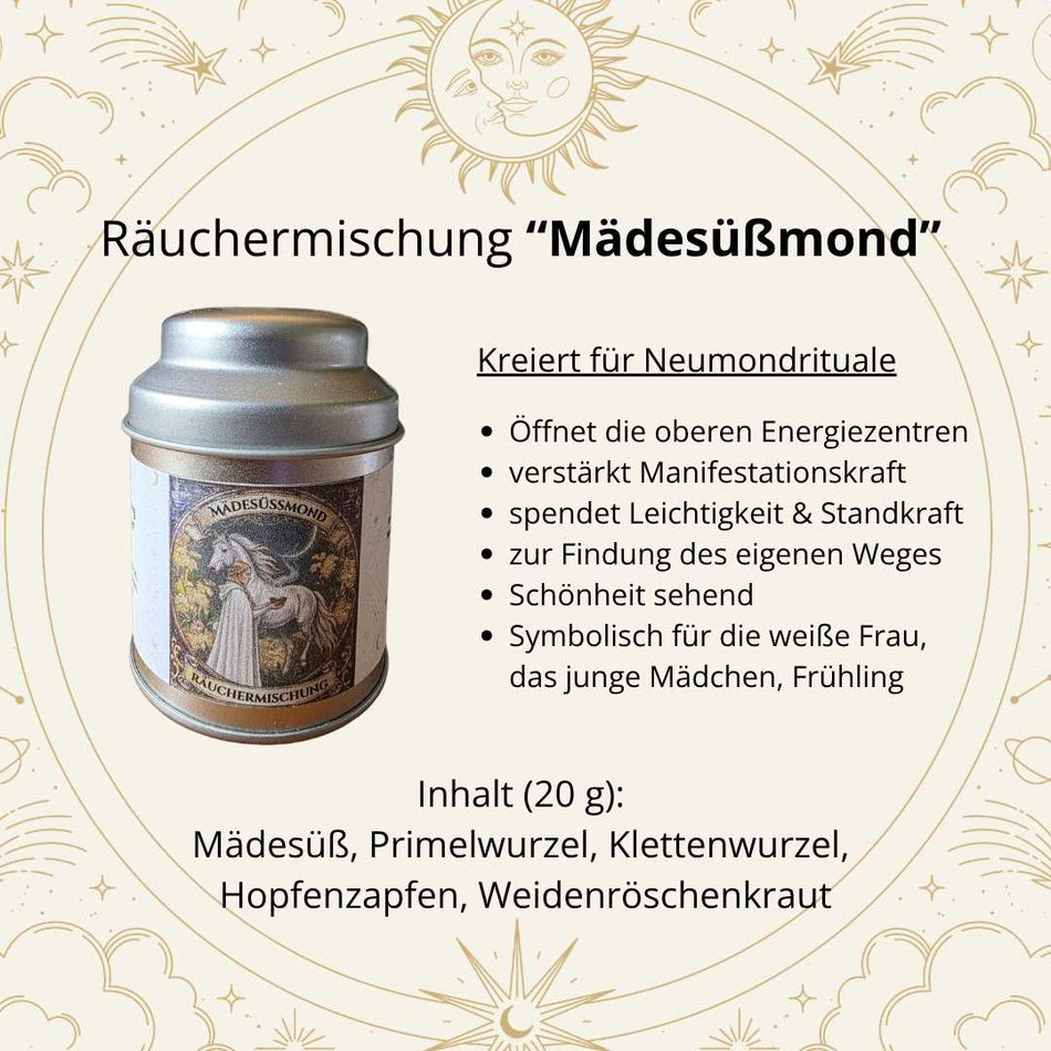Räuchermischung "Mädesüßmond" - 20 g in Schmuckdose