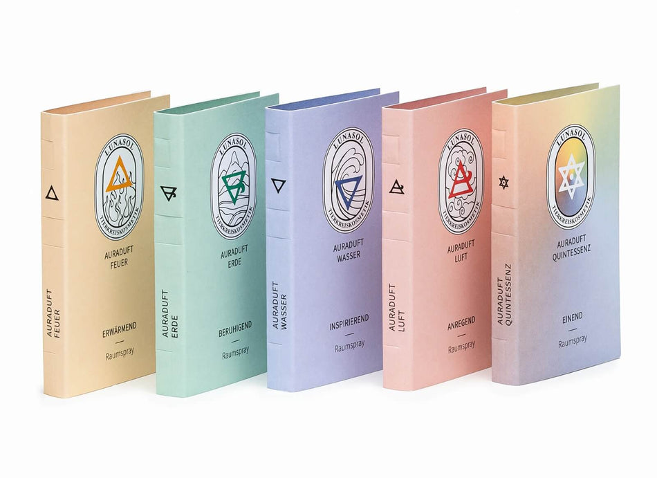 Testset ELEMENTE mit 5 AURADÜFTEN - LUNASOL Tierkreiskosmetik ®